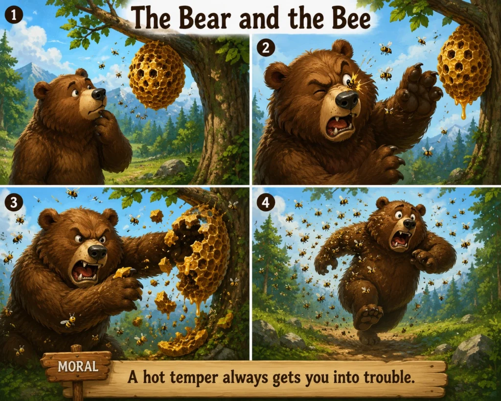 bear finds a beehive
